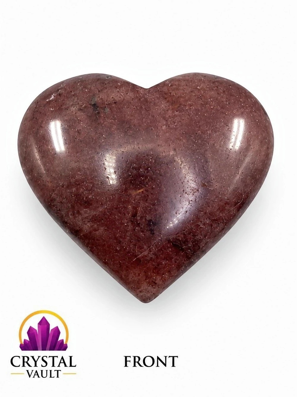Crystal Vault Strawberry Quartz Heart | Polished Red Crystal Stone
